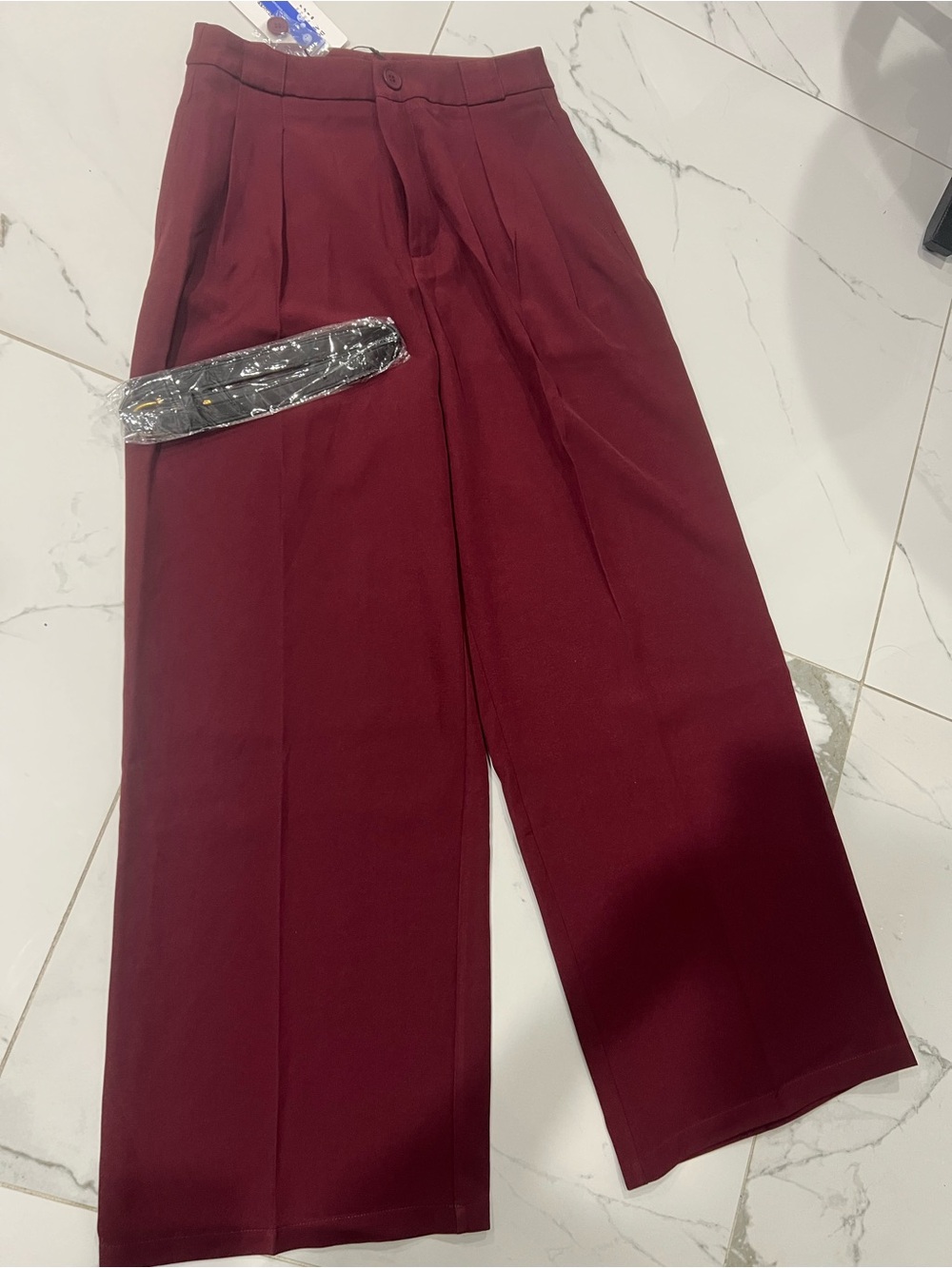 Solid wide-leg trousers for petite women
